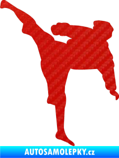 Samolepka Karate 009 levá 3D karbon červený