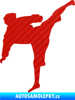Samolepka Karate 009 pravá 3D karbon červený
