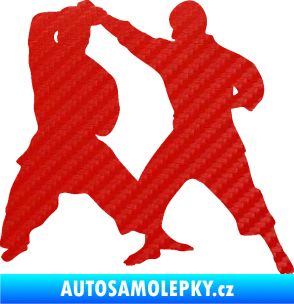 Samolepka Karate 013 pravá souboj 3D karbon červený
