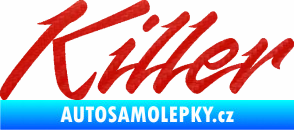 Samolepka Killer nápis 3D karbon červený