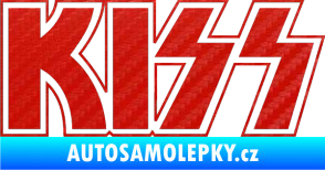 Samolepka KISS 3D karbon červený