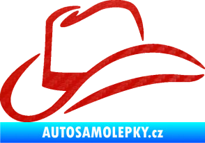 Samolepka Klobouk 002 levá 3D karbon červený