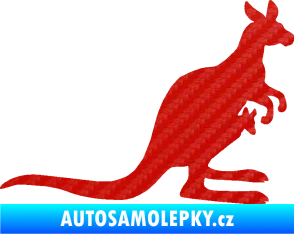 Samolepka Klokan 001 pravá 3D karbon červený