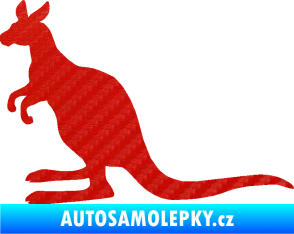 Samolepka Klokan 002 levá 3D karbon červený