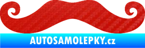 Samolepka Knír 001 movember, moustache styl 3D karbon červený