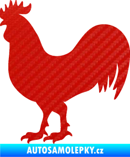 Samolepka Kohout 002 levá 3D karbon červený