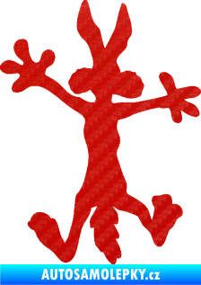 Samolepka Kojot 002 pravá 3D karbon červený