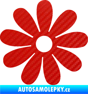 Samolepka Kopretina 001 3D karbon červený