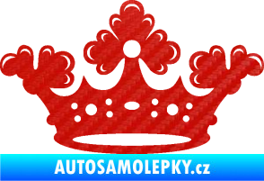 Samolepka Korunka 002 3D karbon červený