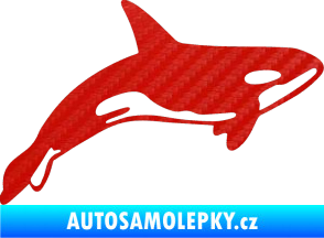 Samolepka Kosatka 001 pravá 3D karbon červený