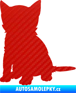 Samolepka Koťátko 005 levá 3D karbon červený