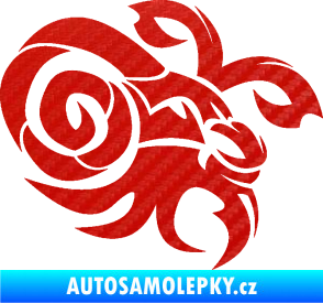 Samolepka Kozoroh 003 pravá 3D karbon červený