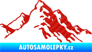 Samolepka Krajina hory 006 pravá 3D karbon červený