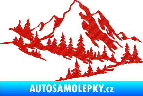 Samolepka Krajina hory 007 levá 3D karbon červený