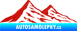 Samolepka Krajina hory 009 pravá 3D karbon červený