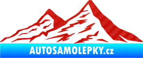 Samolepka Krajina hory 009 levá 3D karbon červený