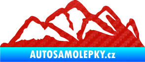 Samolepka Krajina hory 013 pravá 3D karbon červený