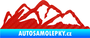 Samolepka Krajina hory 013 levá 3D karbon červený