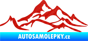 Samolepka Krajina hory 017 levá 3D karbon červený