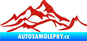 Samolepka Krajina hory 017 pravá 3D karbon červený