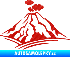 Samolepka Krajina hory 018 pravá 3D karbon červený