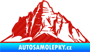 Samolepka Krajina hory 022 levá 3D karbon červený
