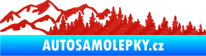 Samolepka Krajina hory 030 levá 3D karbon červený