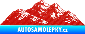 Samolepka Krajina hory 031 levá 3D karbon červený