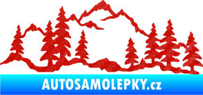 Samolepka Krajina hory 033 levá 3D karbon červený