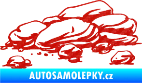 Samolepka Krajina kameny 001 3D karbon červený