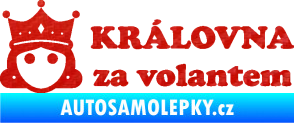 Samolepka Královna za volantem nápis 3D karbon červený