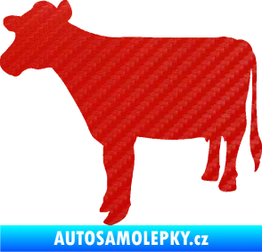 Samolepka Kráva 001 levá 3D karbon červený