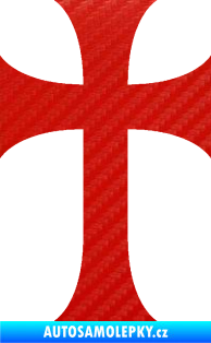 Samolepka Křesťanský kříž 002 3D karbon červený