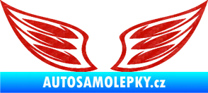 Samolepka Křídla 001  3D karbon červený
