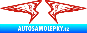 Samolepka Křídla 003 3D karbon červený