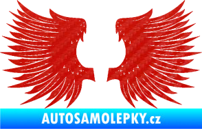 Samolepka Křídla 004 3D karbon červený