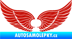 Samolepka Křídla 007 3D karbon červený