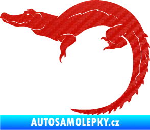 Samolepka Krokodýl 001 levá 3D karbon červený
