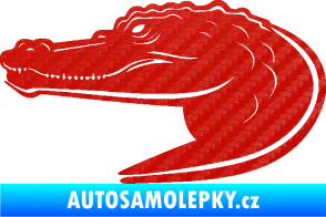 Samolepka Krokodýl 004 levá 3D karbon červený