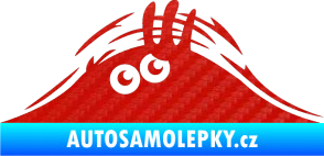 Samolepka Kuk 001 levá šmírák 3D karbon červený