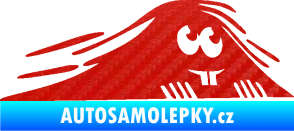 Samolepka Kuk 004 pravá zubatý šmíráček 3D karbon červený