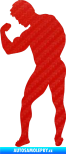 Samolepka Kulturista 005 levá 3D karbon červený