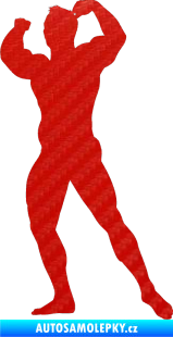 Samolepka Kulturista 010 levá 3D karbon červený