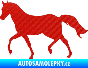 Samolepka Kůň 003 levá 3D karbon červený
