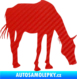 Samolepka Kůň 008 pravá 3D karbon červený