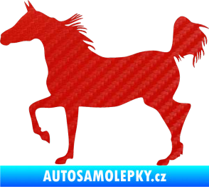 Samolepka Kůň 009 levá 3D karbon červený