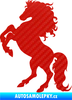 Samolepka Kůň 038 levá 3D karbon červený