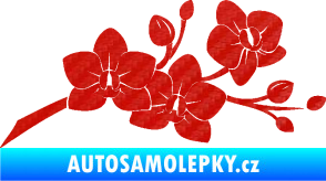 Samolepka Květina dekor 008 pravá orchidej 3D karbon červený