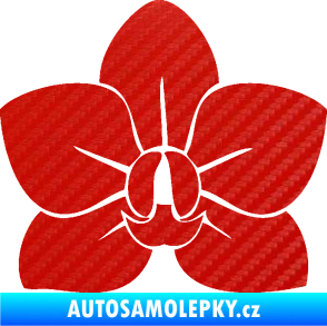 Samolepka Květina dekor 023 orchidej květ 3D karbon červený