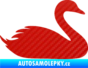 Samolepka Labuť 001 pravá 3D karbon červený
